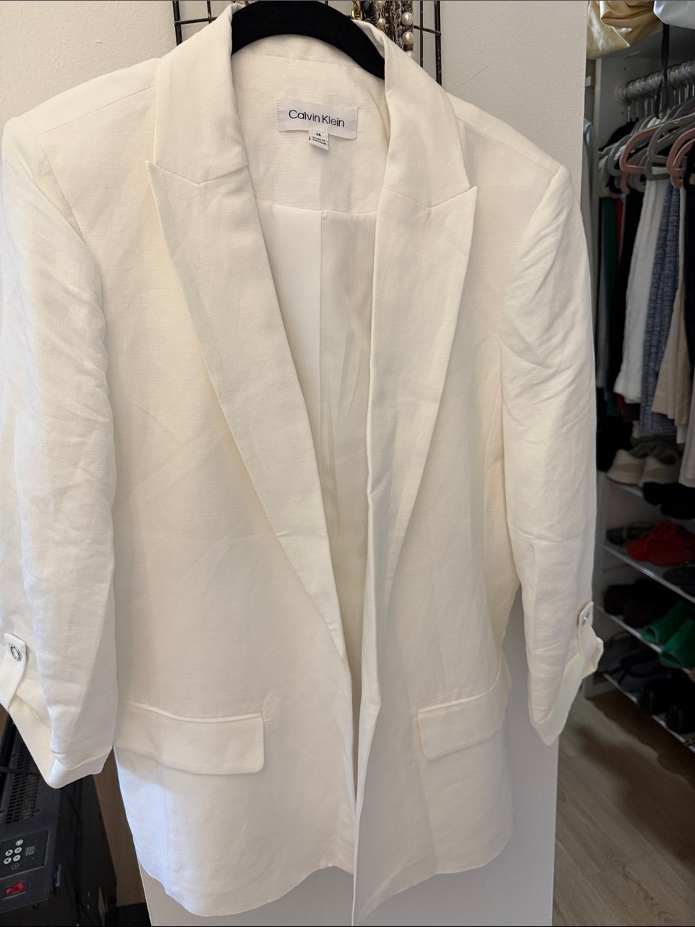 Calvin Klein Women's Off-White Blazer Jacket